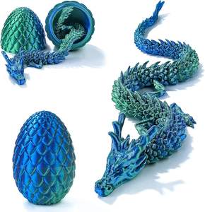 Jouet œuf de dragon chinois traditionnel - Souvenir culturel en plastique Jinccai imprimé en 3D sur le thème des animaux pour enfants - Product Image 5