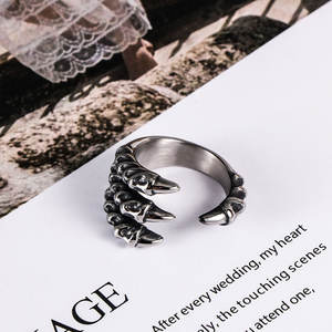 Anillos Vintage Resistentes al Agua y al Deslustre, Anillo de Garra de Dragón de Acero Inoxidable 316L de Buena Calidad para Hombre - Product Image 3