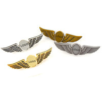 Écusson ovale en métal moulé sous pression, motif aile d'avion 3D, pour vêtements à thème sportif