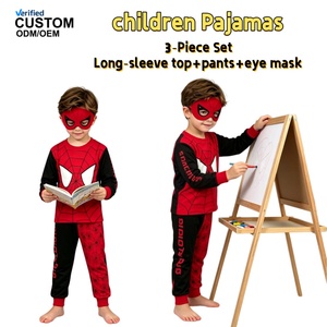 Pyjama Spider-Man pour enfants, haut à manches longues, pantalon, masque pour les yeux, costume, vêtements de cosplay pour Halloween, vente en gros AL104-W - Product Image 1