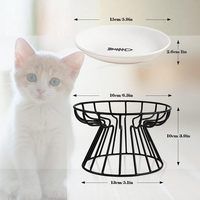 Bol surélevé en céramique écologique pour animaux de compagnie Design ergonomique antidérapant pour le soulagement cervical Plat d'alimentation anti-déversement pour chat et chien pour l'intérieur