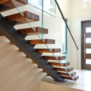 Smartart, diseño moderno, interior, <span class=keywords><strong>escaleras</strong></span> flotantes de <span class=keywords><strong>madera</strong></span> <span class=keywords><strong>con</strong></span> barandilla de <span class=keywords><strong>vidrio</strong></span> templado - Product Image 5