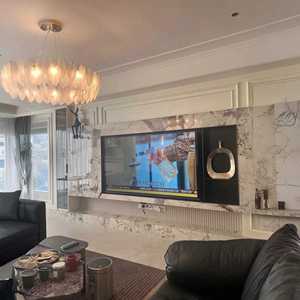 Muebles de sala de estar de diseño moderno de lujo, Unidad de Panel montado en la pared de madera MDF de melamina, soporte de consola de TV suspendido, juego de gabinete - Product Image 6