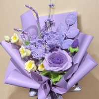Bouquet de fleurs artificielles classiques en polyester doux fait à la main KIVA - Rose - Longue durée - Haute simulation - Cadeau pour anniversaire - Décoration de la maison
