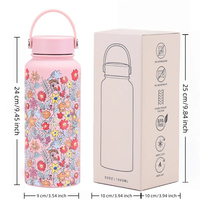 Botella de Agua Térmica Grande con Pajita, de Acero Inoxidable, Aislada al Vacío, para Viajes y Gimnasio, con Boca Ancha