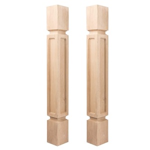 Pilares y balaustres de madera maciza, escaleras de lujo, madera decorativa tallada, columna grande, columna romana de madera, columna de poste, columna de husillo - Product Image 1
