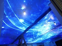 Plafond tendu acoustique super durable en film souple pour boîte à lumière - Membrane rétroéclairée UV IP65, cadre en aluminium pour cinéma et théâtre