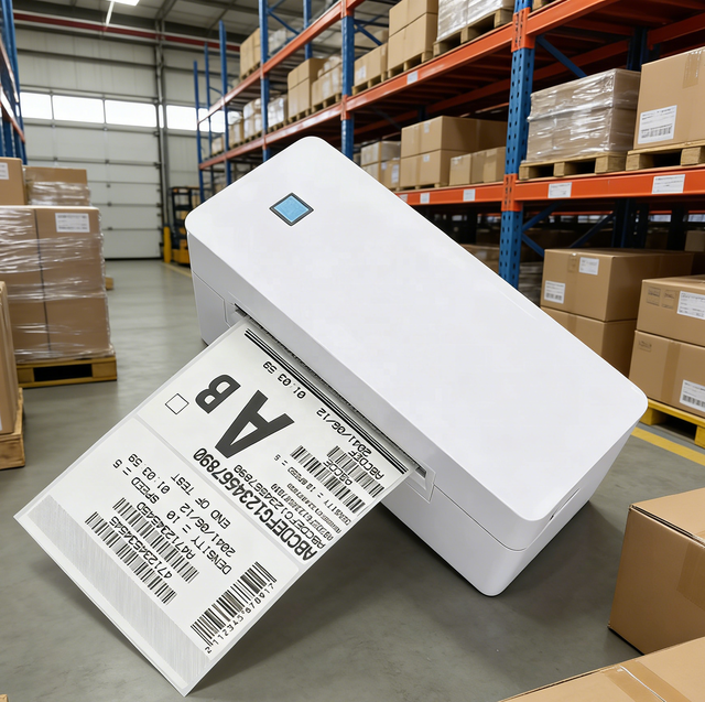 110mm 4 Inch Shipping Thermal Barcode Printer with for USB Interface 203DPI Resolution for Express Industry