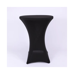 Nappe ronde bleue personnalisable en tissu tricoté réutilisable pour les banquets en plein air Couverture extensible dorée pour les fêtes - Product Image 2