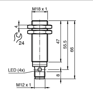 Sensor de Proximidad de Barril Roscado Peperl + Fuchs NBB5-18GM50-E2-V1, M18 PNP 36V 100 mm 36 V 200 MA, Sensor Inductivo - Product Image 2