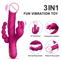 Vibromasseur 3 en 1 pour femmes, 10 modes, stimulateur de point G, masturbateur, plug anal, stimulateur de clitoris, jouets sexuels pour masturbation féminine