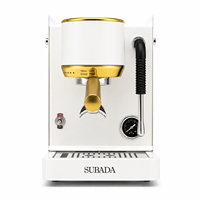 Máquina de Espresso Semiautomática Ultracompacta con Carcasa Metálica, Vaporizador de Leche y Portafiltro de 58 mm para el Hogar y Pequeños Cafeterías