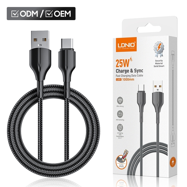 LDNIO LS852 Supplier Best Sales Wholesale Customize 2m Type C Fast Charging Data Cable Usb Data Line Charger for Phone