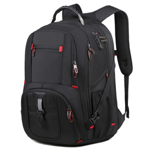 17.3" Large Waterproof Eco-Friendly Polyester Softback <b>Laptop</b> <b>Backpack</b> Arcuate Shoulder Strap Zipper Closure Business Portable - Product Image 1