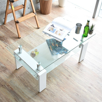 Meubles de maison de luxe nordiques, design moderne, table basse rectangulaire en MDF et verre, table d'appoint pour café, table basse à vendre