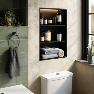 Niche de salle de bain encastrée murale en acier inoxydable avec étagère de douche LED - Product Image 3