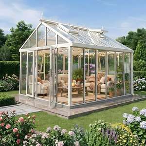 Kit de véranda en aluminium sur mesure, solarium, serre en verre avec toit à double vitrage Low-E pour extension de maison, utilisable en toutes saisons - Product Image 4