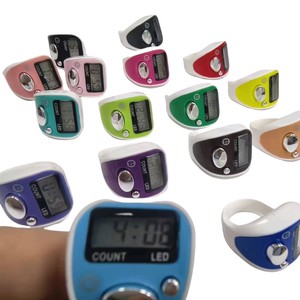 Contador digital LED de anillo para dedo, dispositivo de conteo y temporización de plástico para tejer, pescar y rezar - Product Image 1