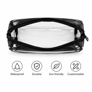 Cheap Eco-Friendly Foldable Waterproof <b>Make</b> <b>Up</b> <b>Bag</b> Custom Printing Logo Pvc Cosmetics <b>Bag</b> With Zipper - Product Image 4