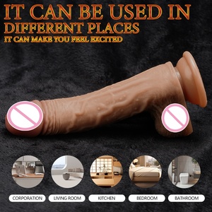 Dildo en <span class=keywords><strong>silicone</strong></span> TPE réaliste et doux de 20 cm (8 pouces) à prix abordable, étanche IPX7, avec ventouse, en <span class=keywords><strong>silicone</strong></span> liquide naturel pour femmes - Product Image 4