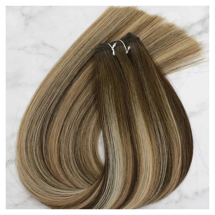 Changshunfa Best Verkopende Nieuwe Dubbele Getrokken Platte Inslag Russische Remy Human Hair Weave Inslag Haarverlenging