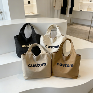 Borse Tote in Tela di Cotone di Alta Qualità con Logo Personalizzato Stampato o Ricamato, Ecologiche, Durevoli, Grande Capacità, con Tasche - Product Image 1