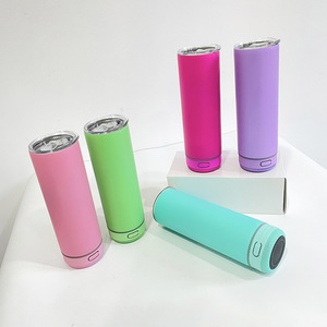 Taza inteligente de 20 oz con altavoz Bluetooth, termo de acero inoxidable con tapa de rosca para deportes, oficina, hogar, viajes, regalo. - Product Image 1