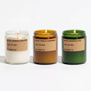 Bougie parfumée en cire de soja dans un bocal en verre ambré écologique, pour la maison, le spa, les fêtes, cire naturelle durable, non toxique - Product Image 1