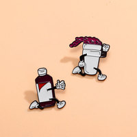 Bestseller transfrontalier : Broche de dessin animé, Briquet en forme de Coca et en forme de Dollar américain, Étui à cigarettes automatique, Badge mignon en alliage effet goutte d'huile Jinhua