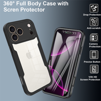 Coque de téléphone transparente en acrylique anti-chute 360° à double couche pour Google Pixel 10A 10 9 Pro XL 10 9 6A 6 Pro