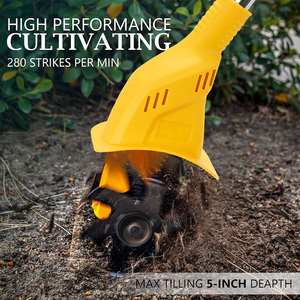 Mini Cultivador Inalámbrico, 330 RPM, Cultivador Manual <span class=keywords><strong>para</strong></span> Jardinería, Cultivador Eléctrico con 2 Baterías, Rotocultivador de Jardín - Product Image 3