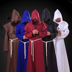 <span class=keywords><strong>Disfraz</strong></span> de Monje para <span class=keywords><strong>Halloween</strong></span>, Capa con Capucha, Túnica Medieval Renacentista, <span class=keywords><strong>Disfraz</strong></span> de Sacerdote con Cuerda de Cáñamo y Cruz para Hombres Adultos - Product Image 6