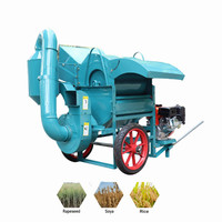 Petite batteuse diesel multifonctionnelle pour riz, blé, sorgho, maïs, avec boîte de vitesses pour usage domestique et agricole.