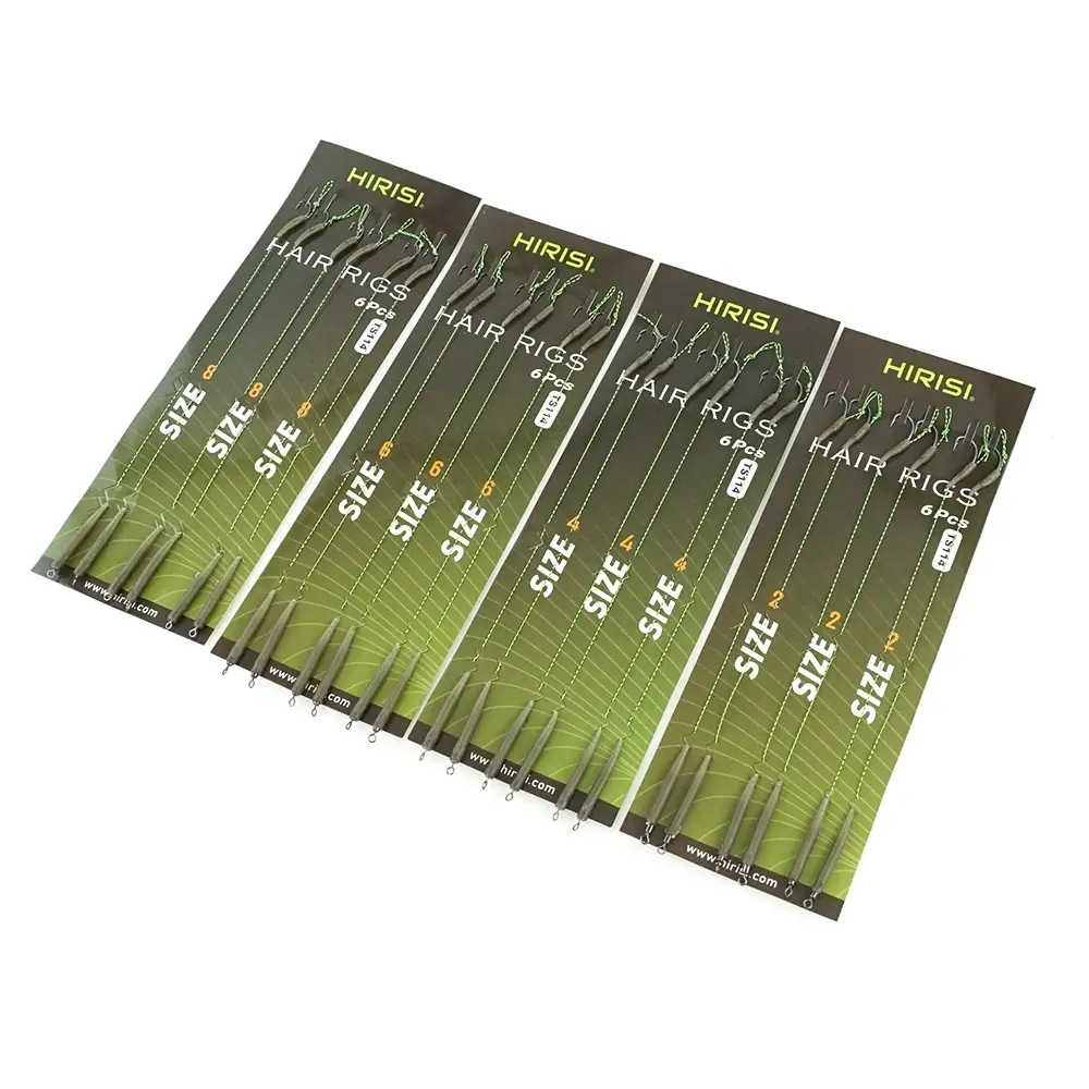 Hirisi 6pcs Carp Fishing Ready Made Hook Link Tied Rigs With