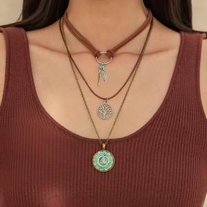 Длинное колье без пятен для женщин с многослойной цепочкой - Product Image 6