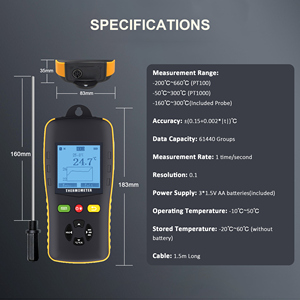 Registradores de Datos de Temperatura RTD con Sonda PT100 PT1000 de Grado Industrial, Alta Precisión y Amplio Rango de Temperatura, Termómetros - Product Image 6