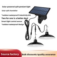 Lampe solaire télécommandée 6V pour éclairage de rue, ampoule LED à tête unique, lampe de cour à double tête (un vers deux), pour tente de camping suspendue