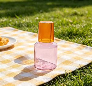 Carafe et verre à eau en verre coloré personnalisés au design créatif, résistants à <span class=keywords><strong>la</strong></span> chaleur, pour <span class=keywords><strong>la</strong></span> maison, <span class=keywords><strong>la</strong></span> chambre et les cadeaux - Product Image 2