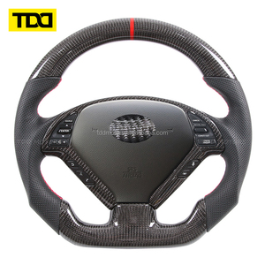 Volant sport en cuir de haute qualité TDD avec fibre de carbone compatible avec Infiniti G37 EX35 2008-2015 G25 G37 - Product Image 1