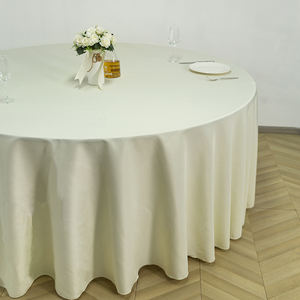 Nappe ronde en polyester blanc anti-taches de qualité supérieure de 120 pouces Couverture de table en spandex tissé - Product Image 3