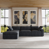Ensemble de canapés modernes en forme de nuage, modulaires, en forme de L, en boîte, pour salon