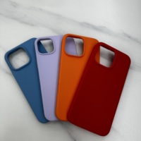 Casing HP Silikon Asli Anti-Sidik Jari Warna Polos Grosir untuk 18/18 Pro/18 Pro Max dengan Lubang Besar/Setengah/Tipis