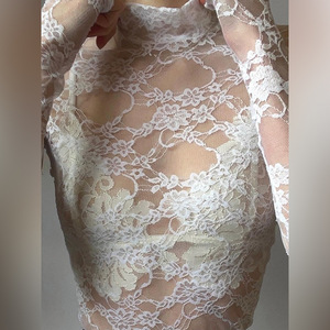 <span class=keywords><strong>Camiseta</strong></span> de <span class=keywords><strong>Manga</strong></span> <span class=keywords><strong>Larga</strong></span> Informal de Verano, Sexy y Elegante, con Encaje, Ajuste Holgado, Estilo Básico, en Oferta - Product Image 3