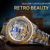 Montre Mécanique Homme FORSINING de Grande Marque, Modèle Luxe Classique en Acier Inoxydable avec Trois Cadrans et Calendrier