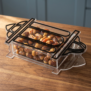 Contenedor de Alimentos Acrílico Rectangular Transparente con Tapa, 1 Capa, Diseño Minimalista para Almacenamiento en la Cocina, Mantiene la Frescura, Regalo para Ramadán y Eid - Product Image 1