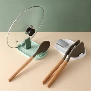 Organisateur de cuisine en plastique : support de séchage pour couvercles et casseroles, repose-cuillère, support de rangement pour comptoir, accessoires écologiques pour la maison - Product Image 5