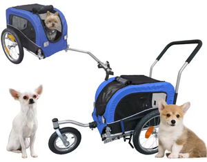 Haute Qualité De Luxe Pet Remorque En Plein Air Pliable <span class=keywords><strong>Cargo</strong></span> Remorque Poussette Jogger Pour Vélo 2 en 1 Chien Vélo Vélo Avec Roues - Product Image 6