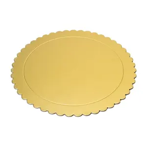High Quality Custom Logo Printed Biodegradable 2mm~3mm Gold Gray Paper Cupcake Base Board Tray Cake Board