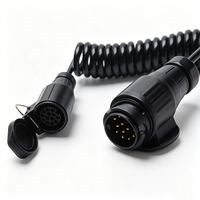 Cable Espiral TPU PUR 5*2.5mm² Multifilar Enrollado con Conector Personalizado, Cable Elástico Aislado de PU Brillante para Máquinas XFL