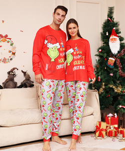 Vente en gros usine : Nouvel ensemble de pyjamas de Noël assortis parent-enfant, avec imprimé lettres et dessins animés, vêtements d'intérieur pour toute la famille - Product Image 2